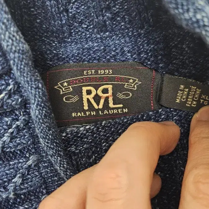 RRL 인디고 페어아일 코튼 린넨 스웨터, 니트 XL 판매합니다 (폴로)