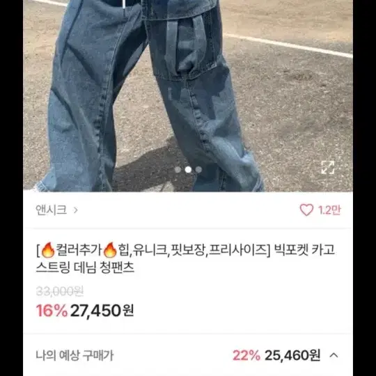 빅포켓 카고청 팔아요