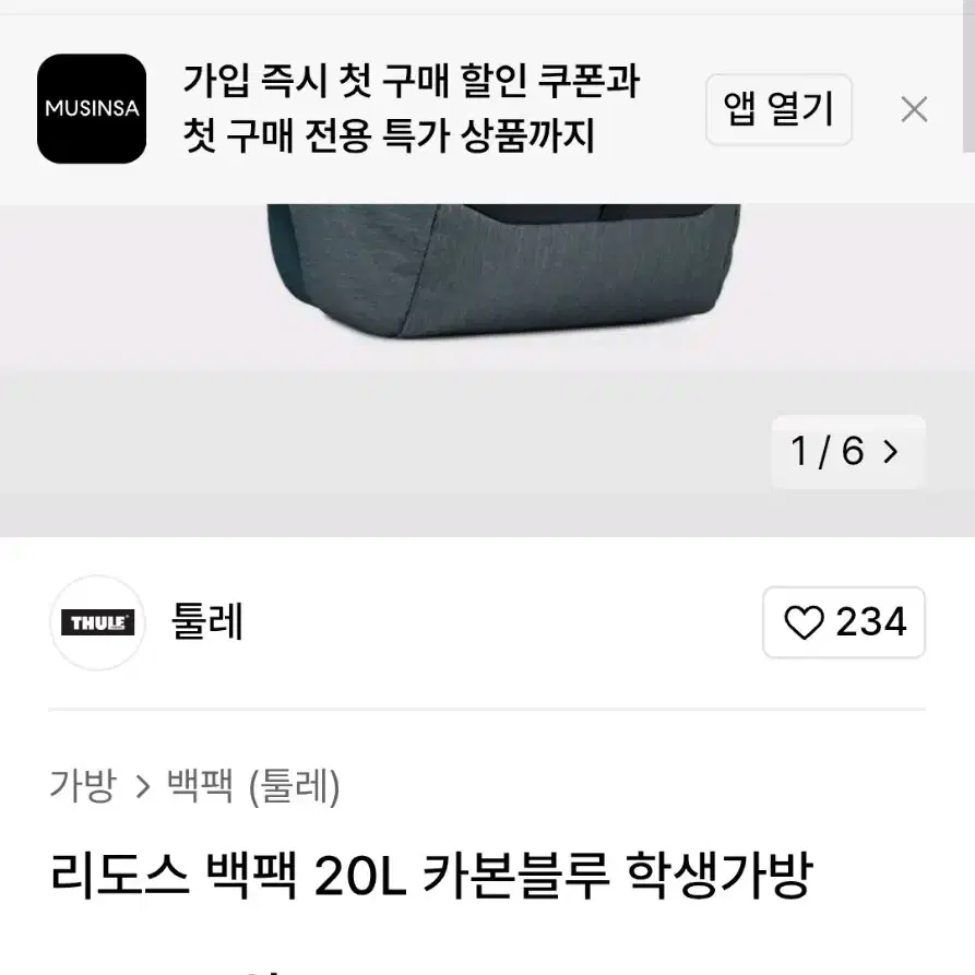 툴레 백팩 20L