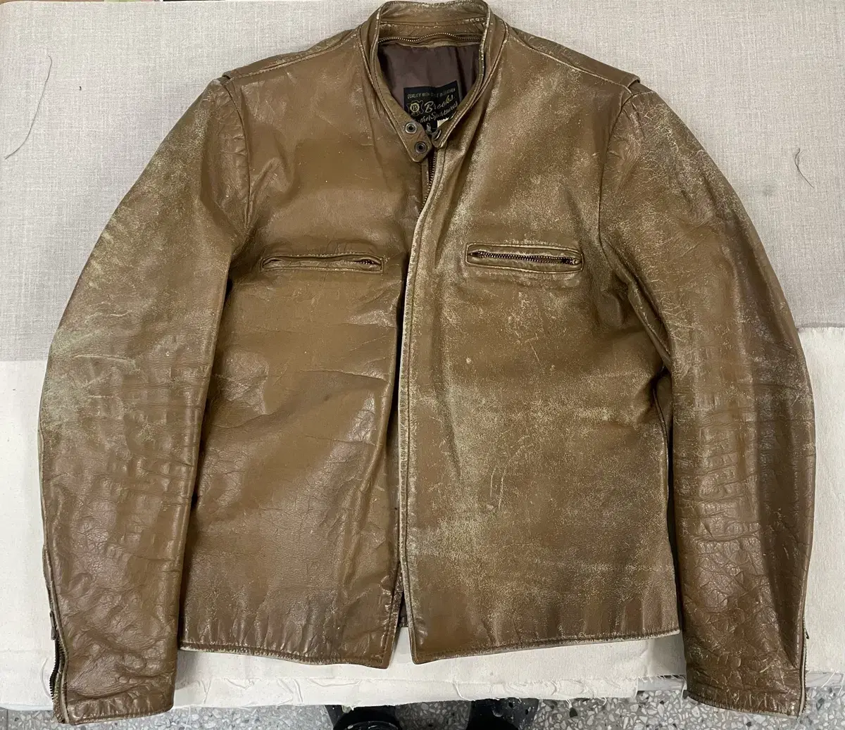 brooks leather 브룩스 레더 빈티지 가죽자켓 60s 골드라벨