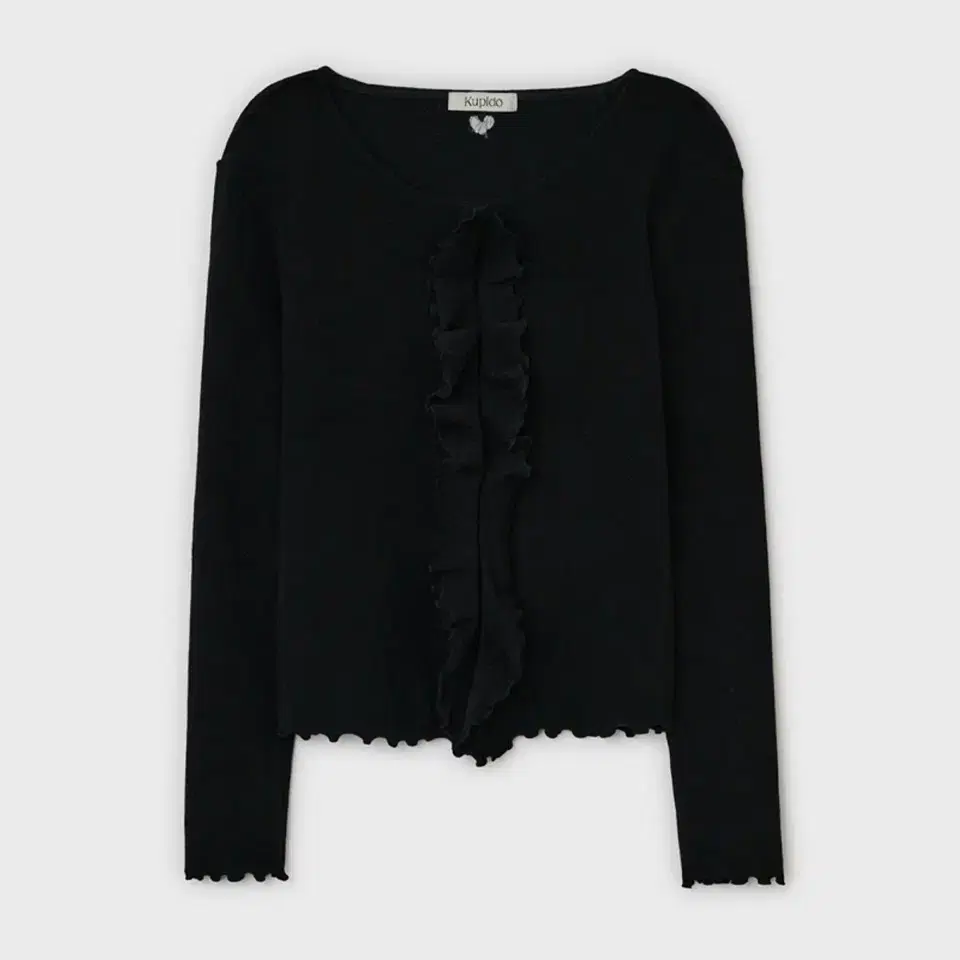 큐피도 가디건 블랙 kupido cindy ruffle cardigan