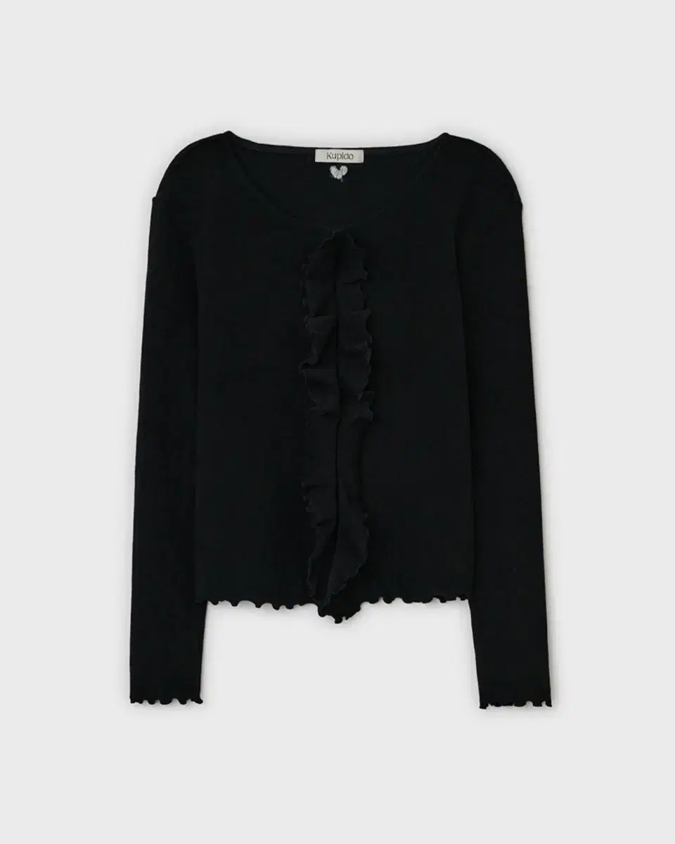 큐피도 가디건 블랙 kupido cindy ruffle cardigan