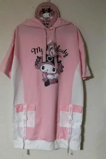 마이멜로디 후드 부착 맨투맨 산리오 마이멜로디 핑크 후디