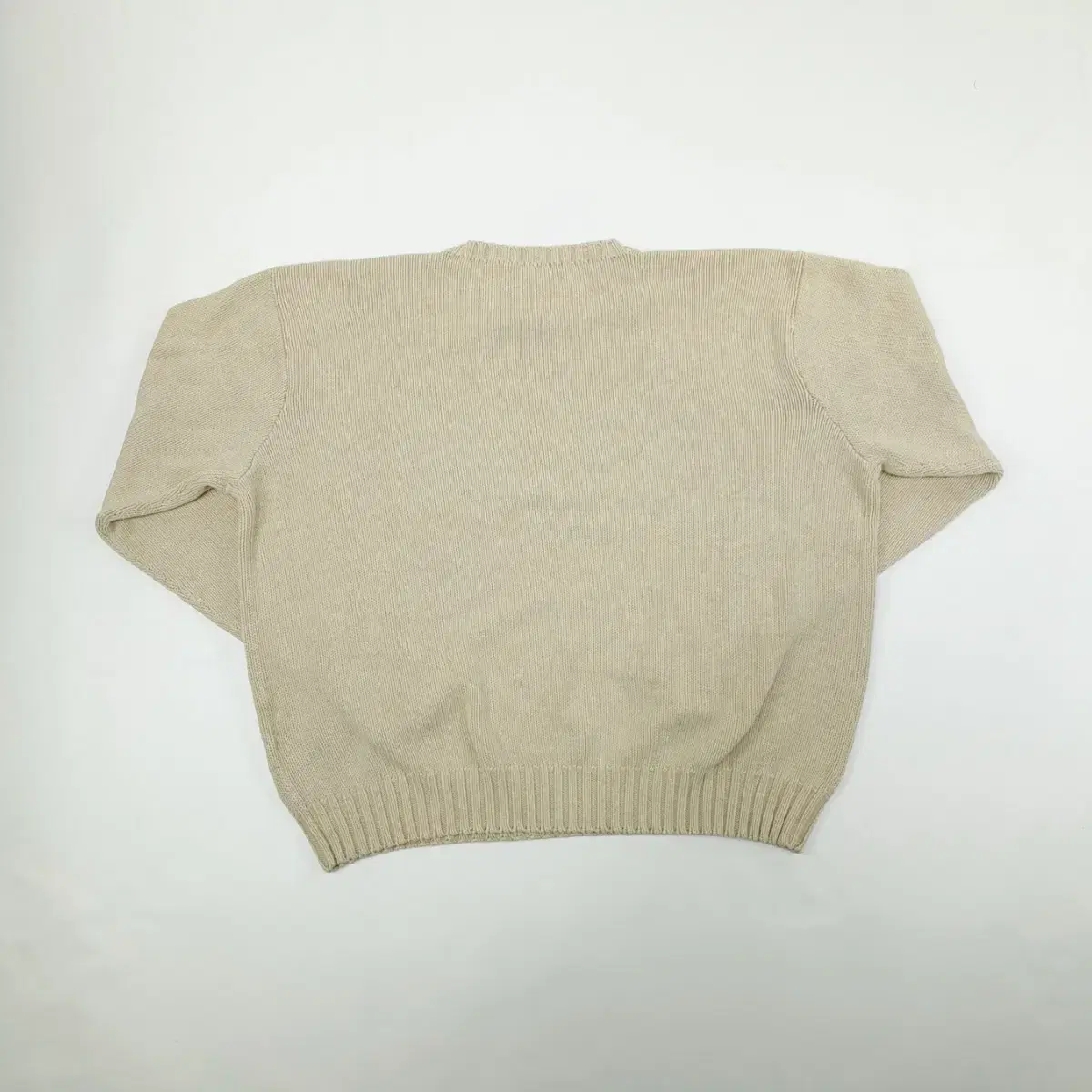 (CS823)XL 폴로 아이보리크림 라운드 니트 스웨터knit