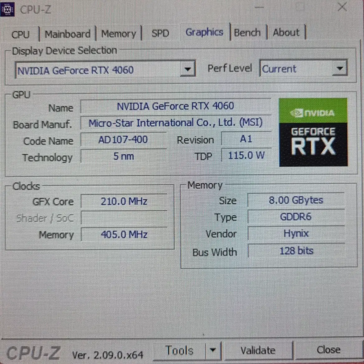 MSI 지포스 RTX 4060 벤투스 2X 블랙 8G OC