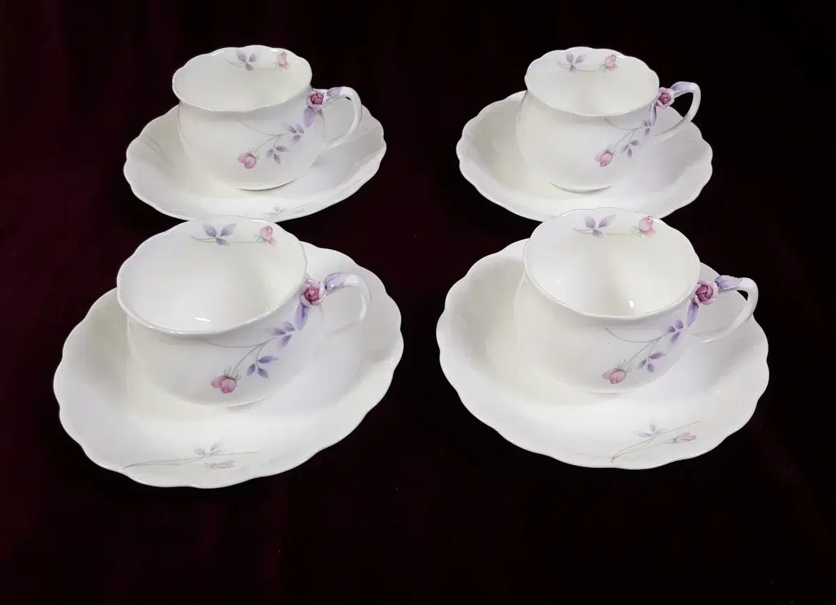 Hangnam Temple Moonlight Three-dimensional Rose Flower Porcelain Teacup