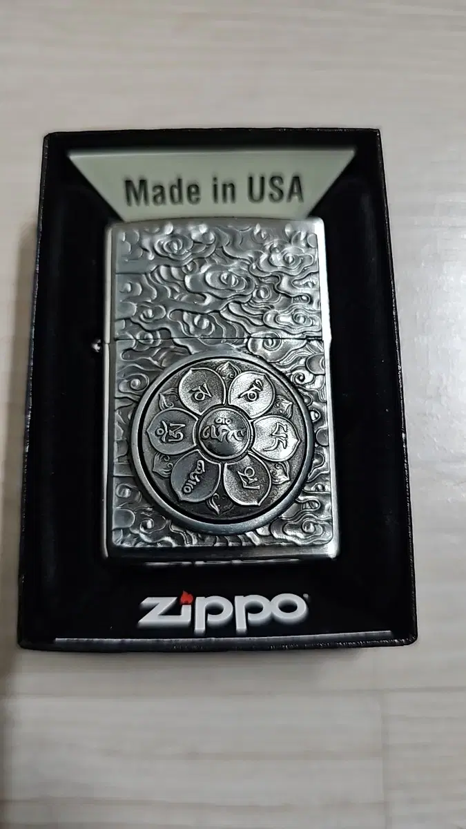 지포 zippo 200 REG 정품 DIY한 연꽃&불교