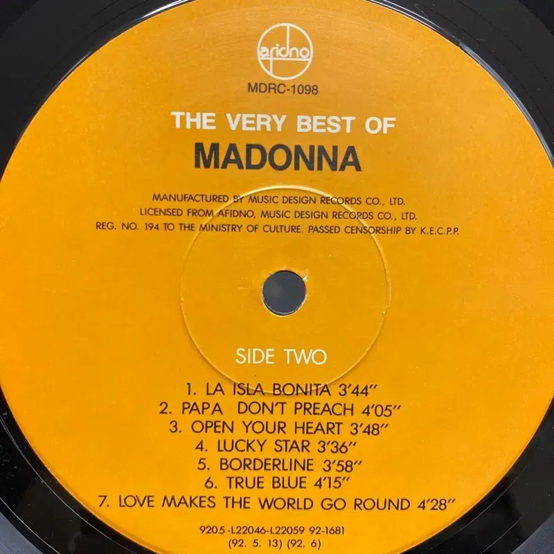 MADONNA LIKE A VIRGIN LP / AA5015