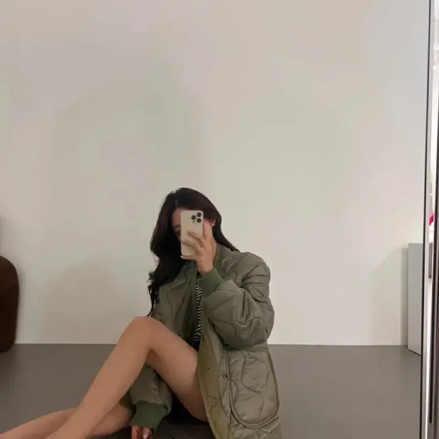 다이아 버튼 카키 누빔 깔깔이 점퍼 퀼팅 패딩 퀄팅 클래씨 플러터 예일