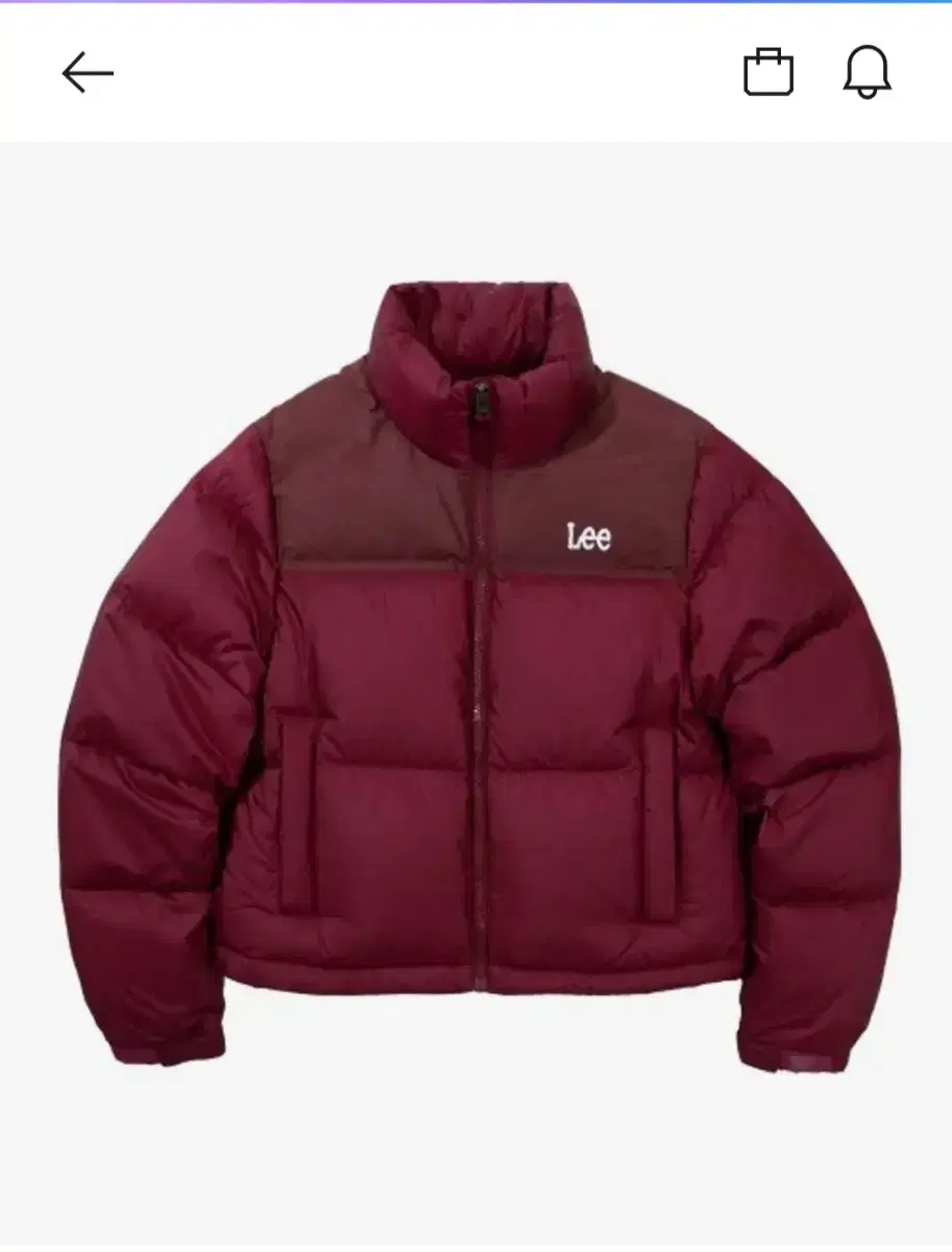 Lee Sae-Kook's Crop Puffer Duck Down Short Padding Wine (M)