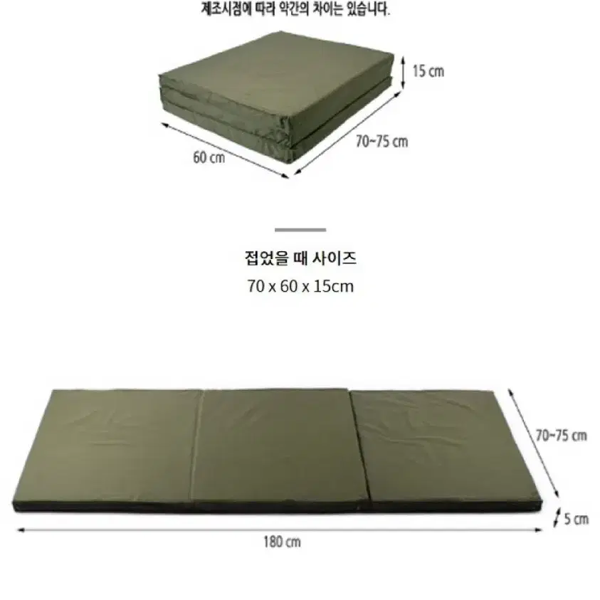 2개/ DD 국산 군용 3단 접이식매트리스/ PUQ090