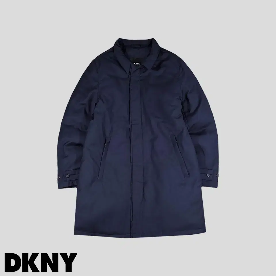 DKNY 디케이엔와이 네이비 투웨이 히든지퍼 카라넥 울혼방 오리털 덕다운