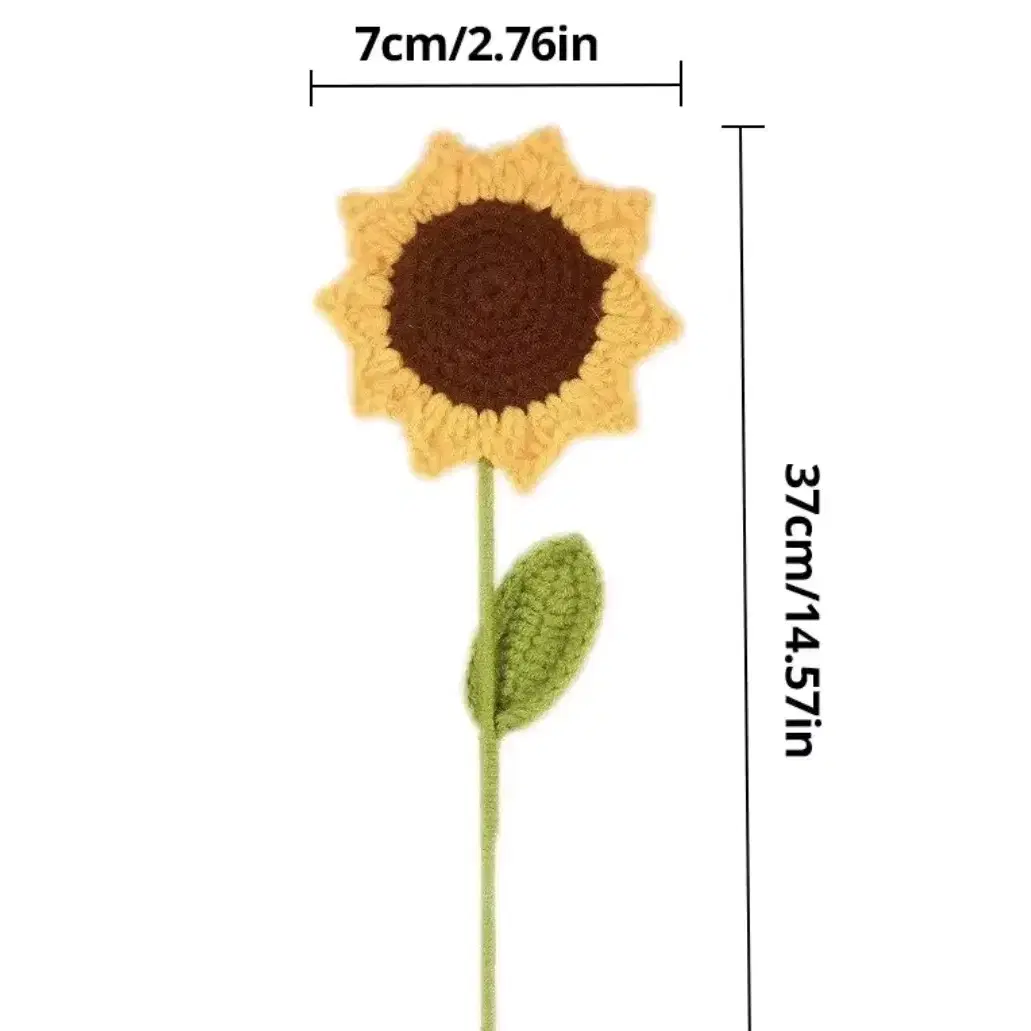 핸드메이드 뜨개 꽃 해바라기 3개 세트