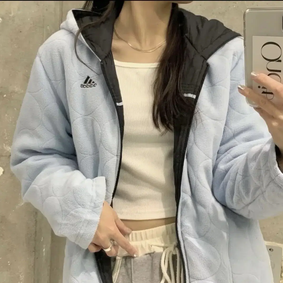 아디다스 리버시블 경량패딩(레어템)