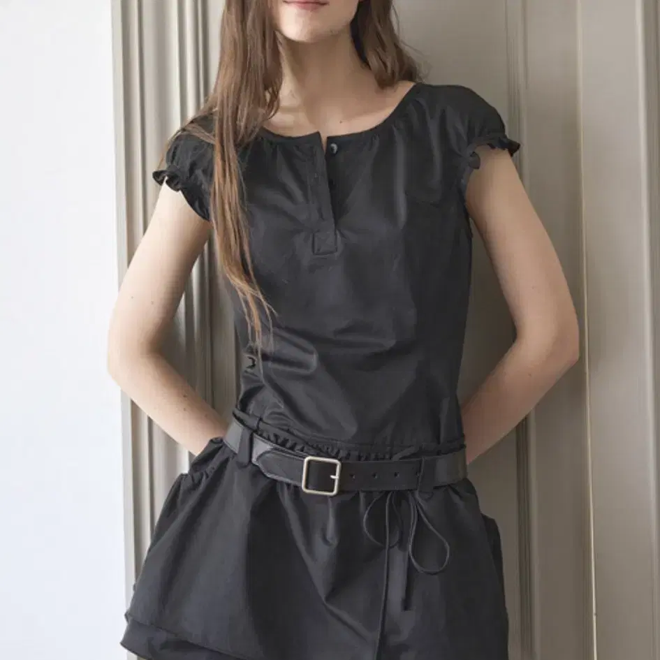 쟈습 Charlotte Shirring Dress (Black)