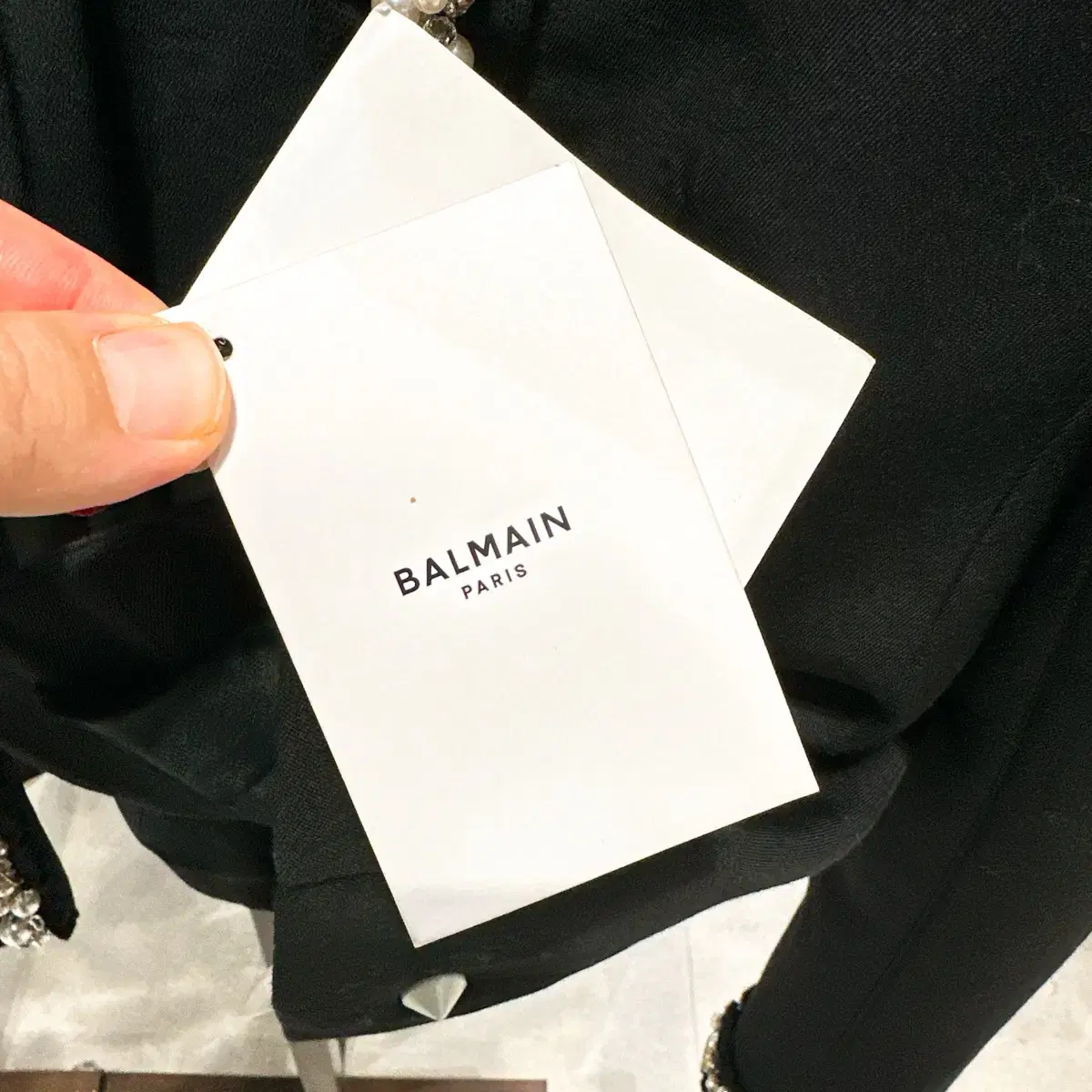 (정품/새상품) BALMAIN 발망 여성 블랙 펄 울 자켓 블레이저