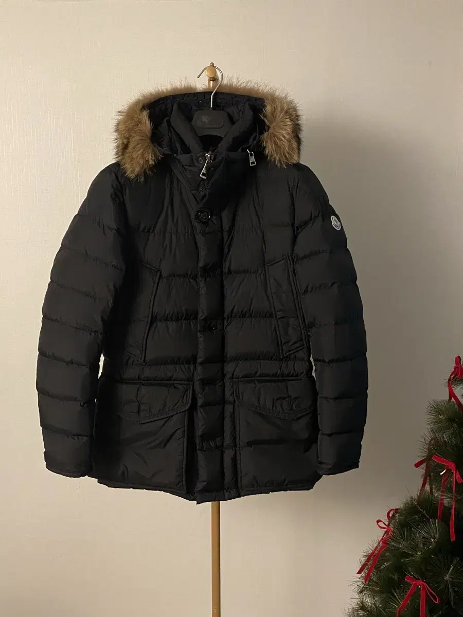 [Dry+ 감정서O] Moncler Clooney Real Fur Black 1 size + hanger