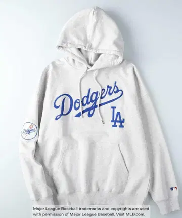 LA 다저스 와펜 자수 패치 프린트 후드티