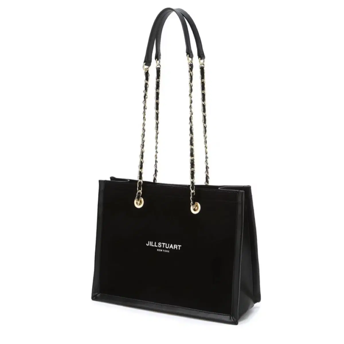 Jill Stuart New York Coco Canvas Chain Shoulder Book Tote Bag