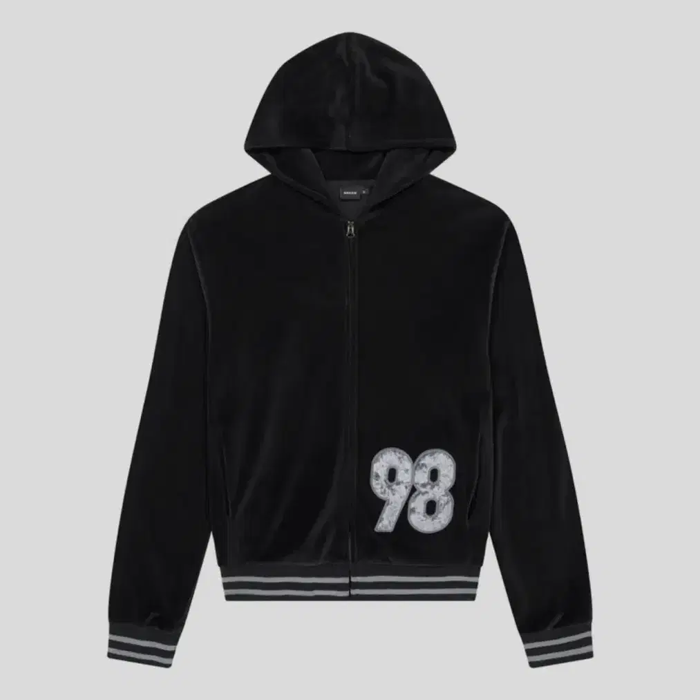 아캄 98 Patch Velour Zip-Up Hoodie