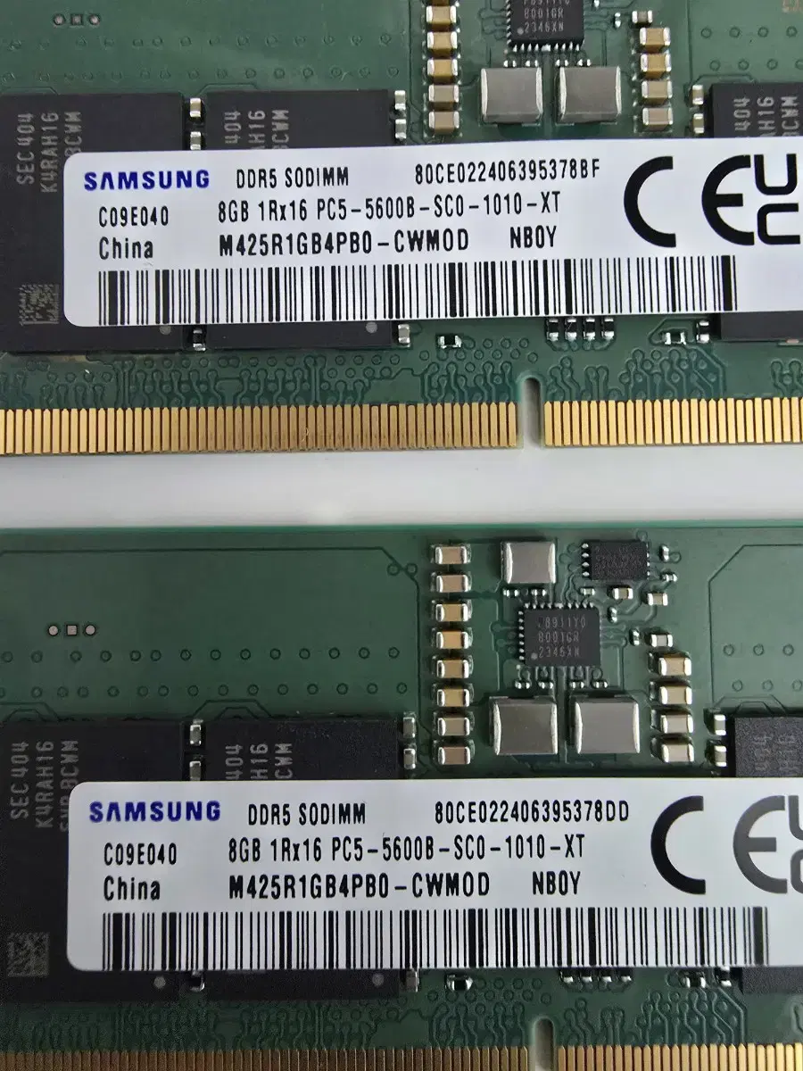 삼성 노트북용 DDR5 8GB x2 (총 16gb) 램 팝니다