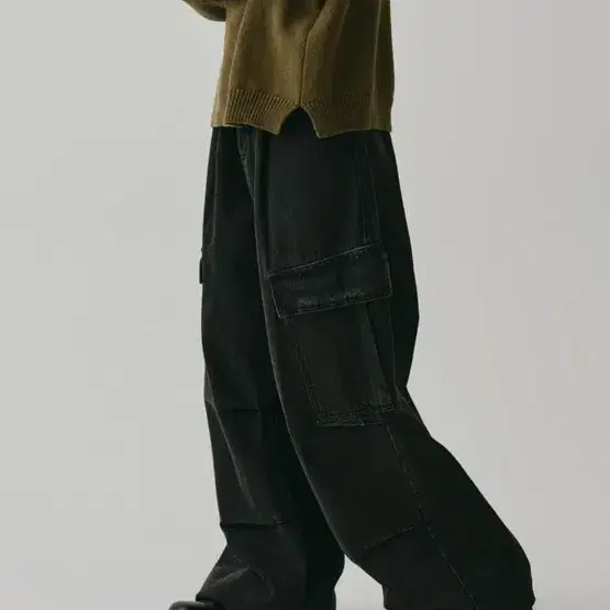 어반드레스 side big cargo pants black