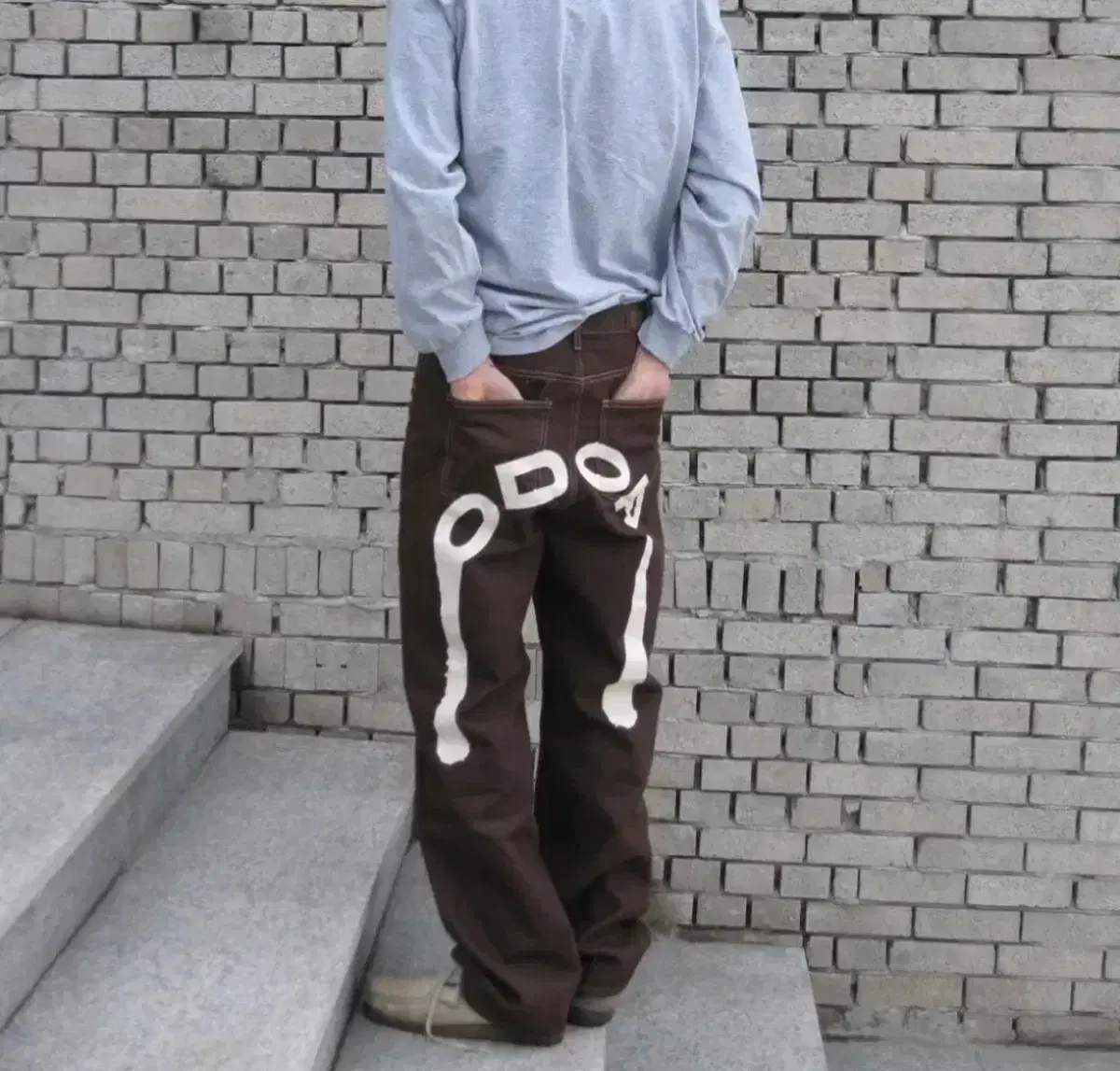 (새상품)오도어 로고드랍 데님