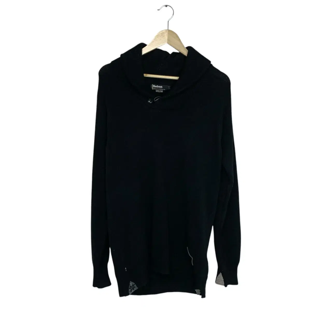 바버 hoodie long knit Black M 니트원피스 영국빈티지