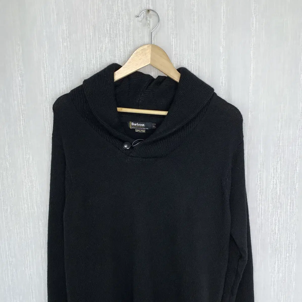 바버 hoodie long knit Black M 니트원피스 영국빈티지