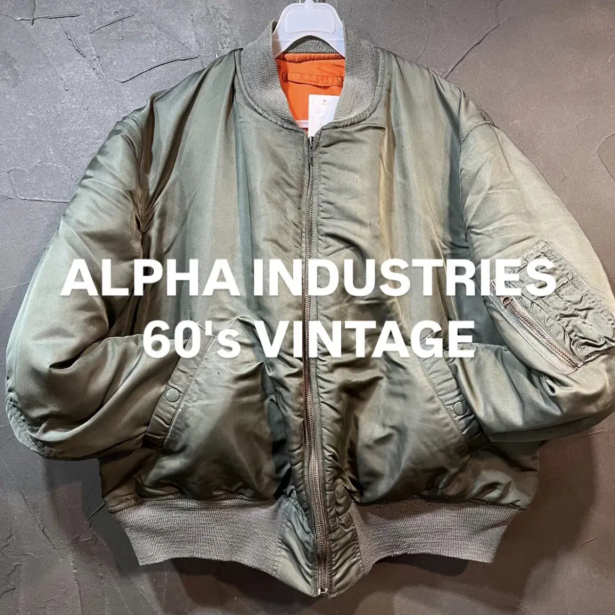 [XL] ALPHA INDUSTRIES 60년대 100%울 파일 MA-1