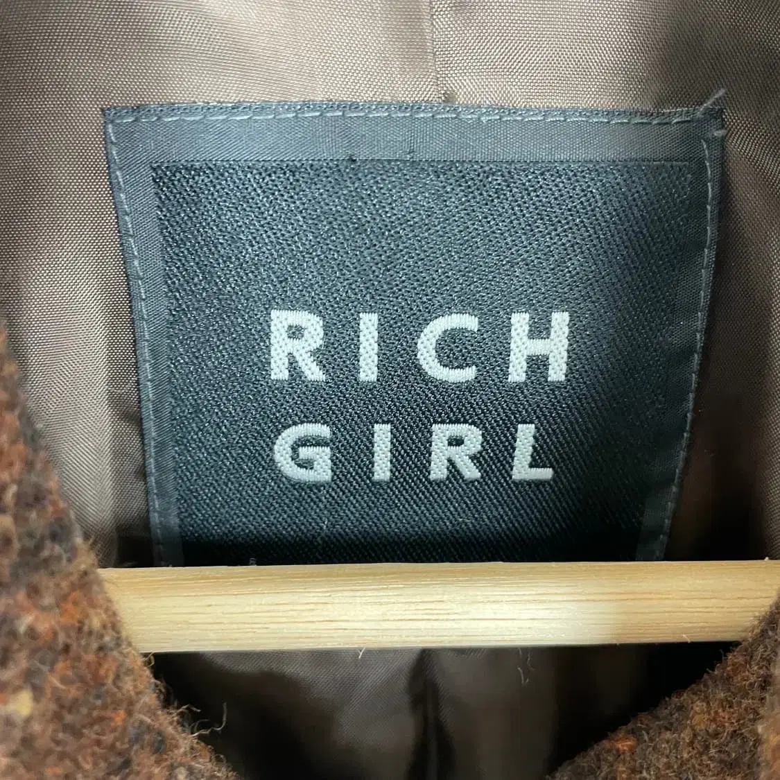 RichGirl 브라운 울 미디코트