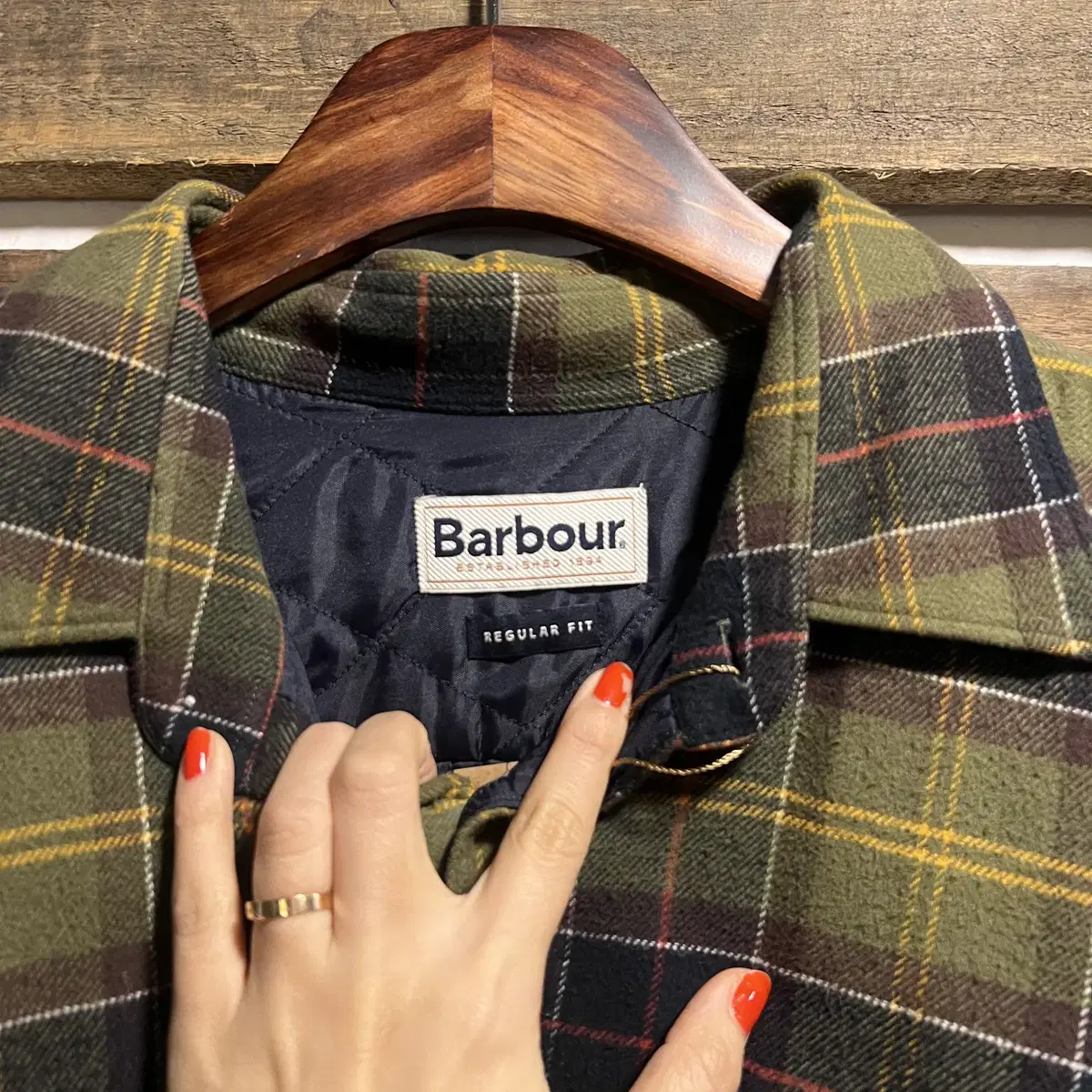 [XL]Barbour 바버 클래식 퀄팅 체크 셔츠자켓