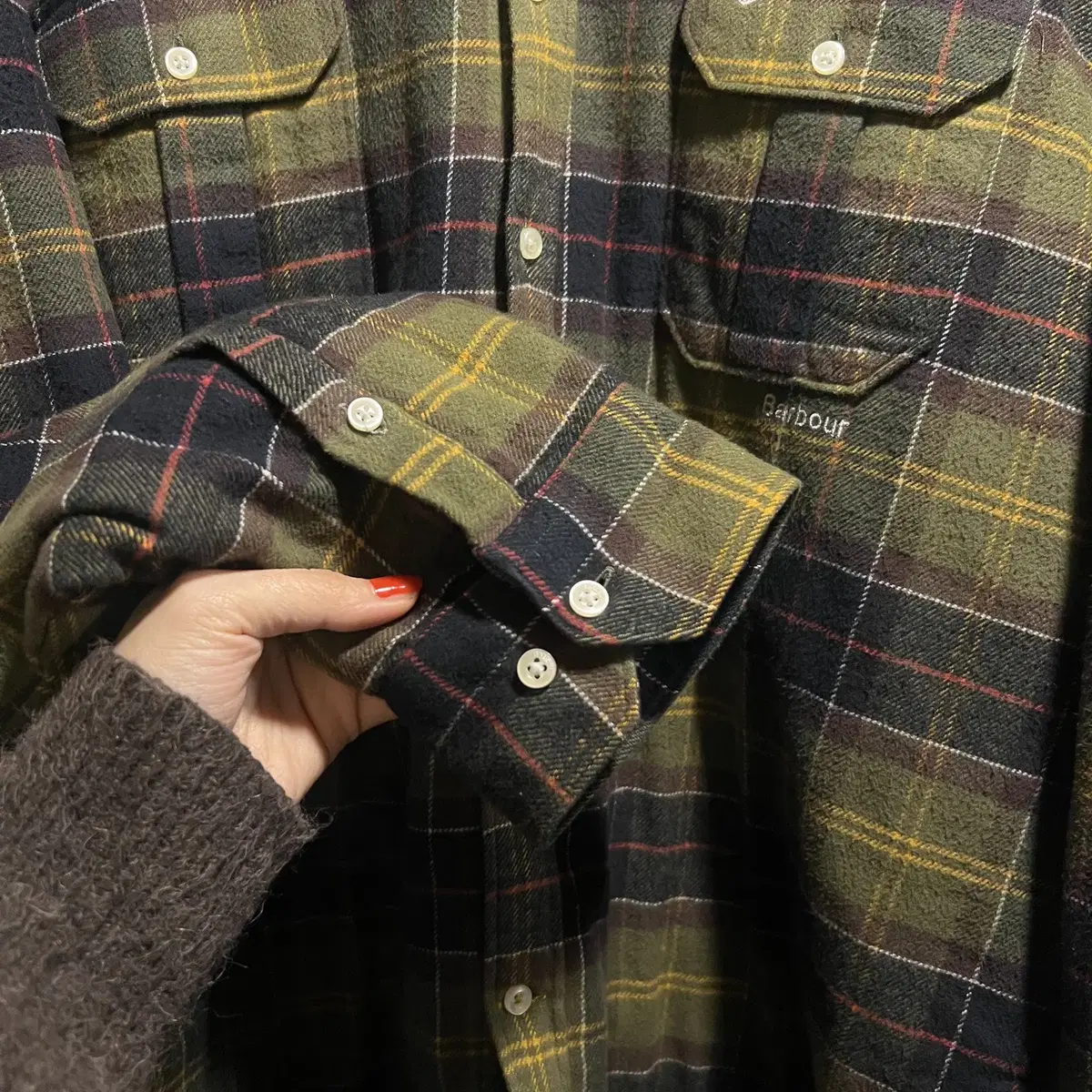 [XL]Barbour 바버 클래식 퀄팅 체크 셔츠자켓