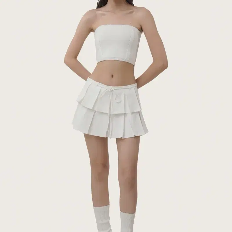 클리시어 Whipping cream pleated skirt M 새상품