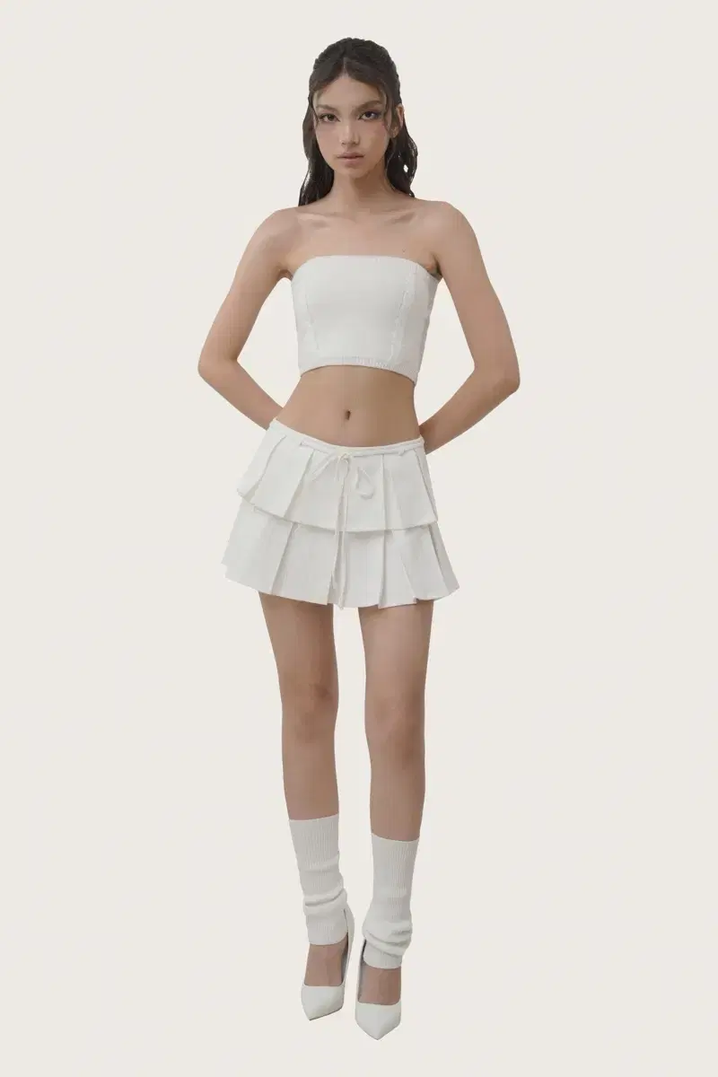 클리시어 Whipping cream pleated skirt M 새상품