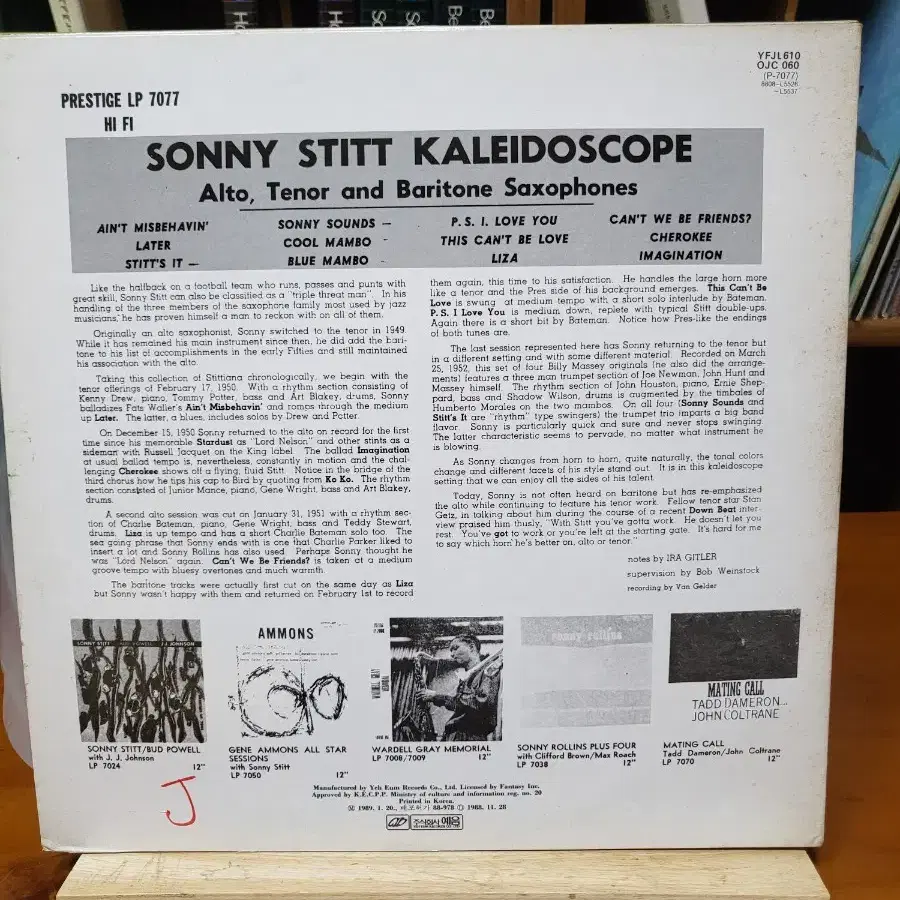 JAZZ SONNY STITT LP