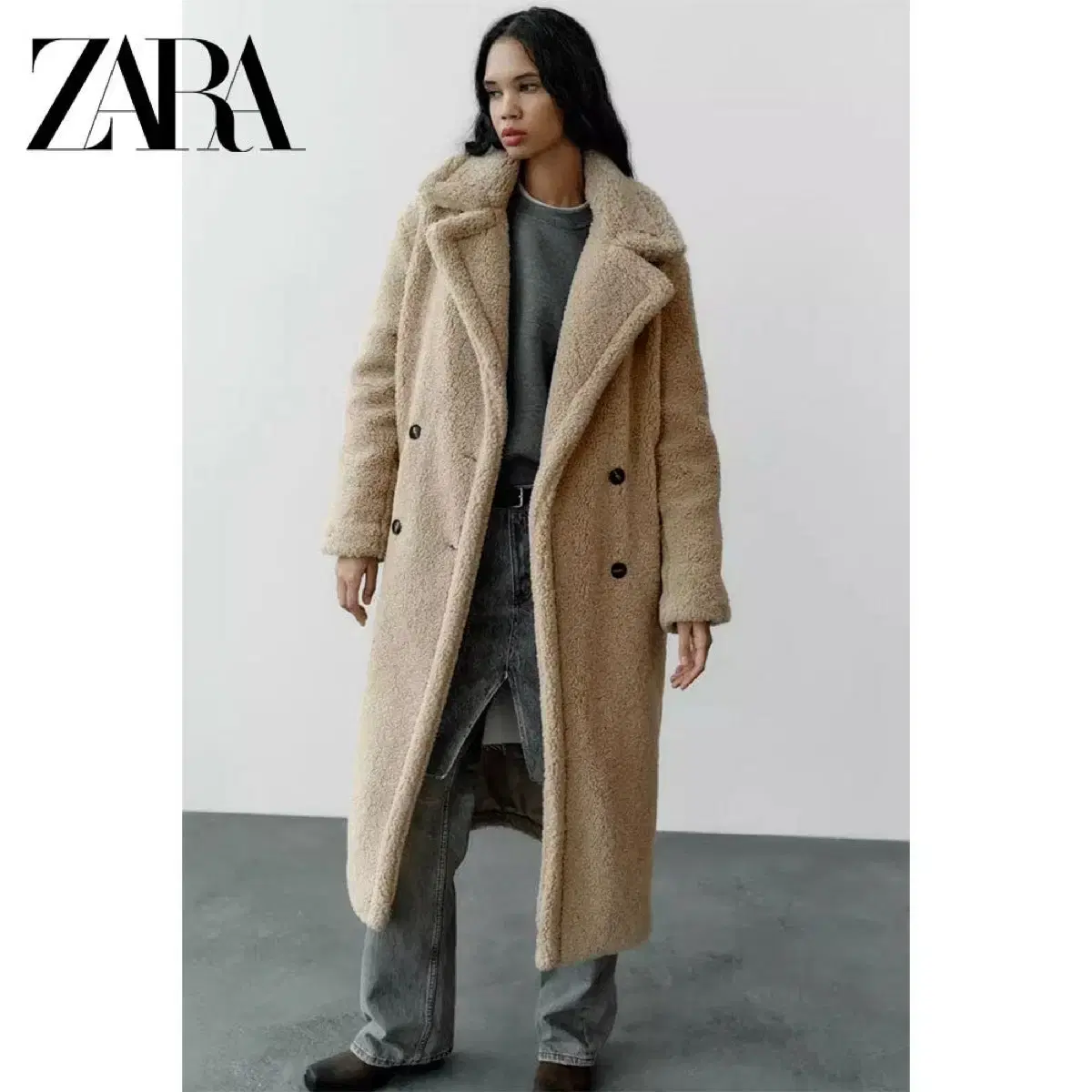 Zara 자라 테디베어 롱코트 xs