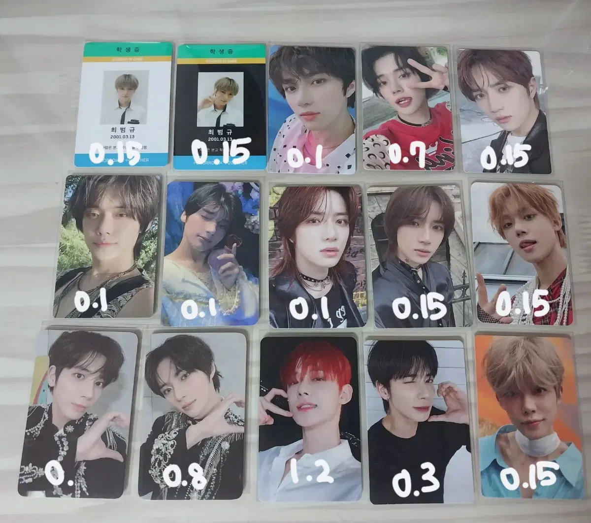 txt yeonjun beomgyu hueningkai photocard wts Student ID album seasons greetings showcase M2U