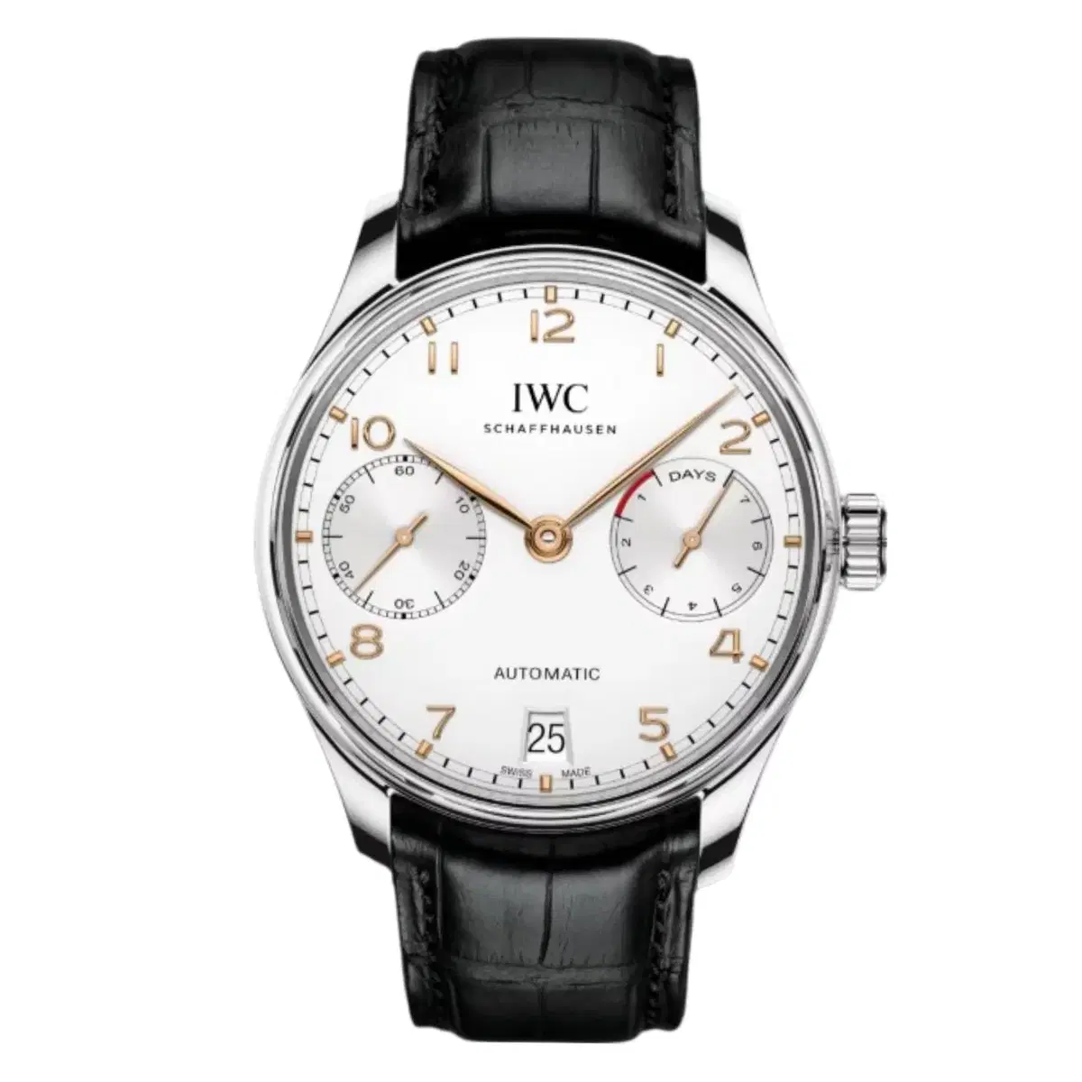 IWC 포르투기저 42.3mm 세븐데이즈 골드핸즈 블루엘리게이터스트랩