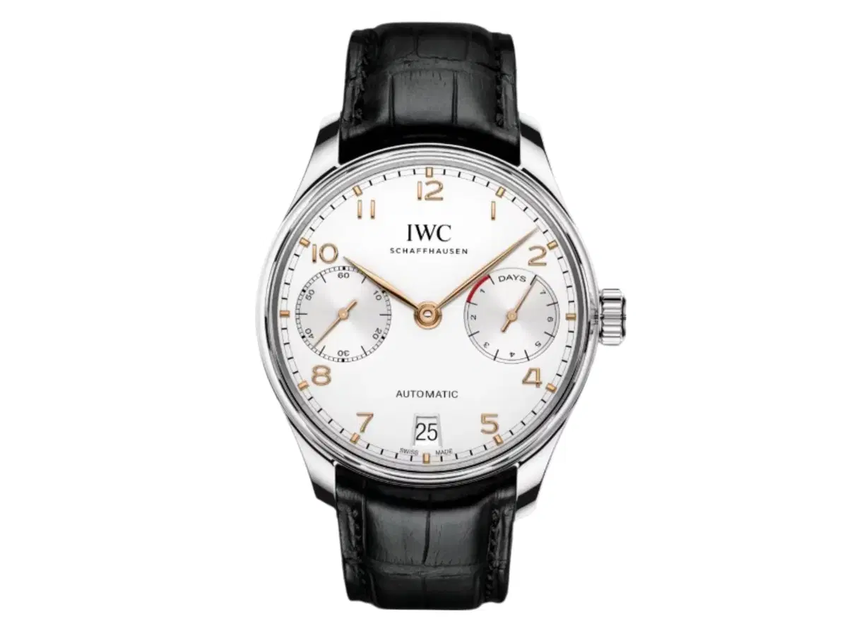 IWC 포르투기저 42.3mm 세븐데이즈 골드핸즈 블루엘리게이터스트랩