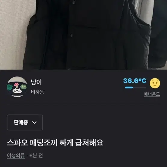 스파오 패딩조끼 진짜 싸게 급처해요