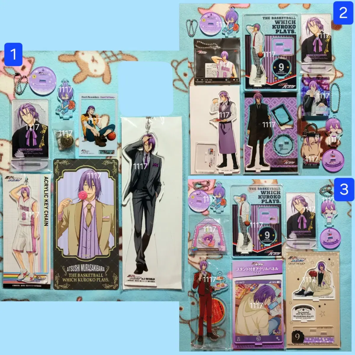 Kurobas Kuroko's Basketball Kuno Murasakibara Acrylic Stand Badge keyring Yosen Button