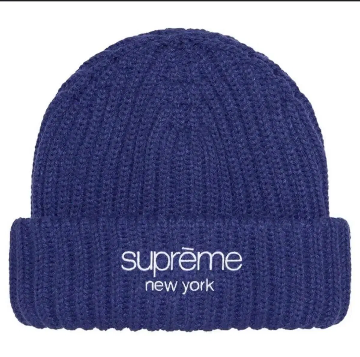 Supreme Ribbed Beanie Dark Royal - 22FW