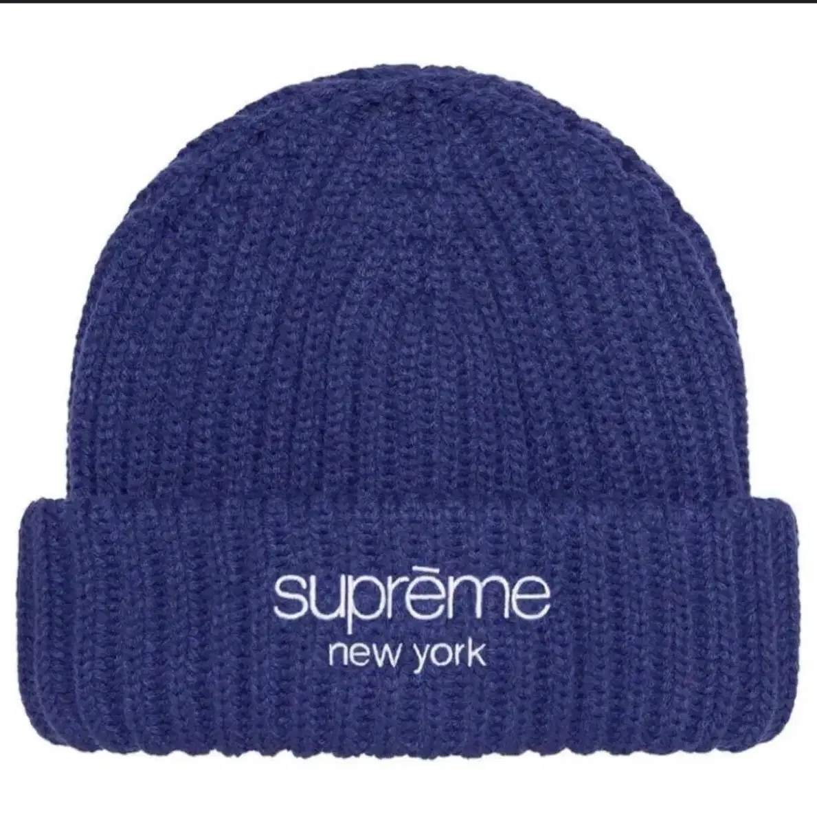 Supreme Ribbed Beanie Dark Royal - 22FW