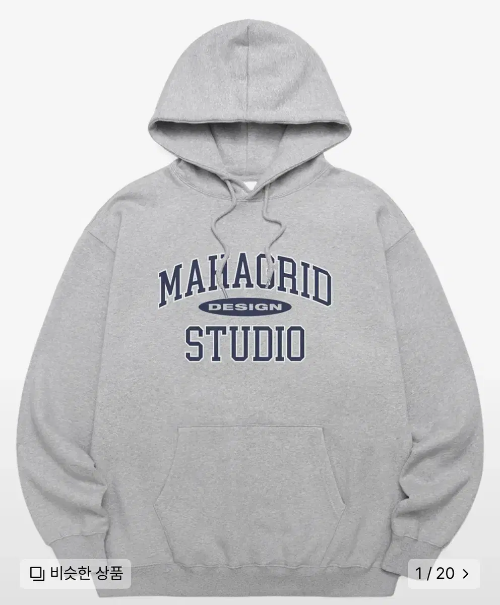 마하그리드 후드티 M COLLEGE LOGO HOODIE GREY