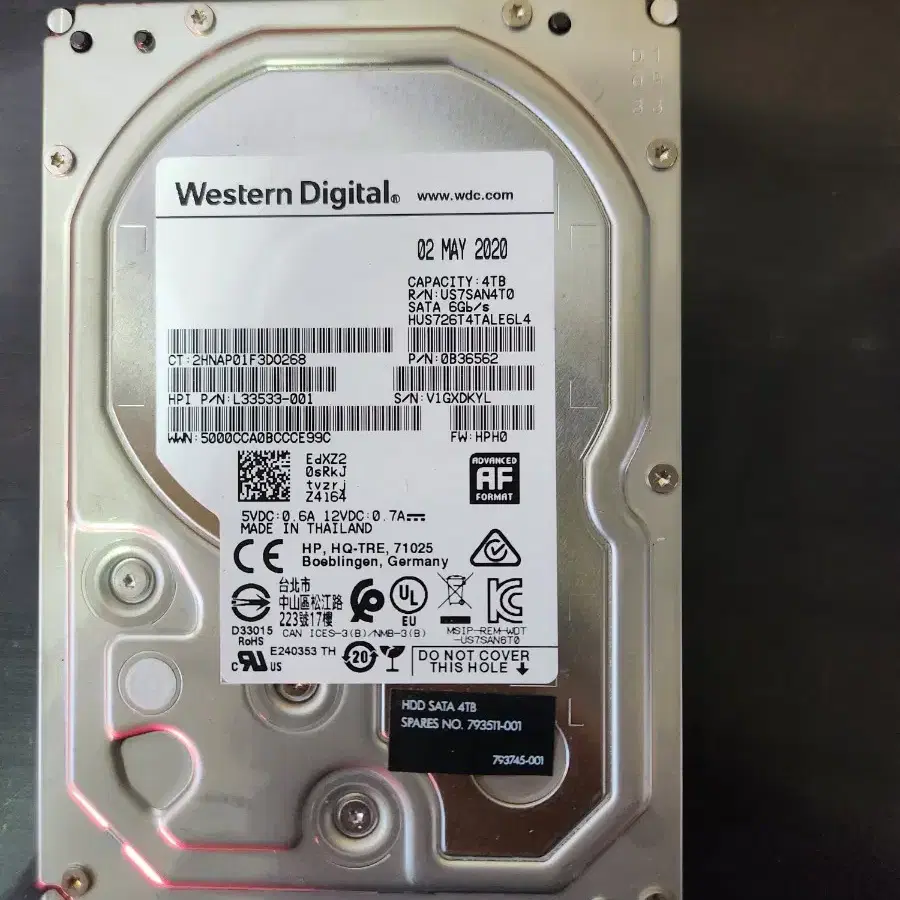 WD 3.5 4TB hdd