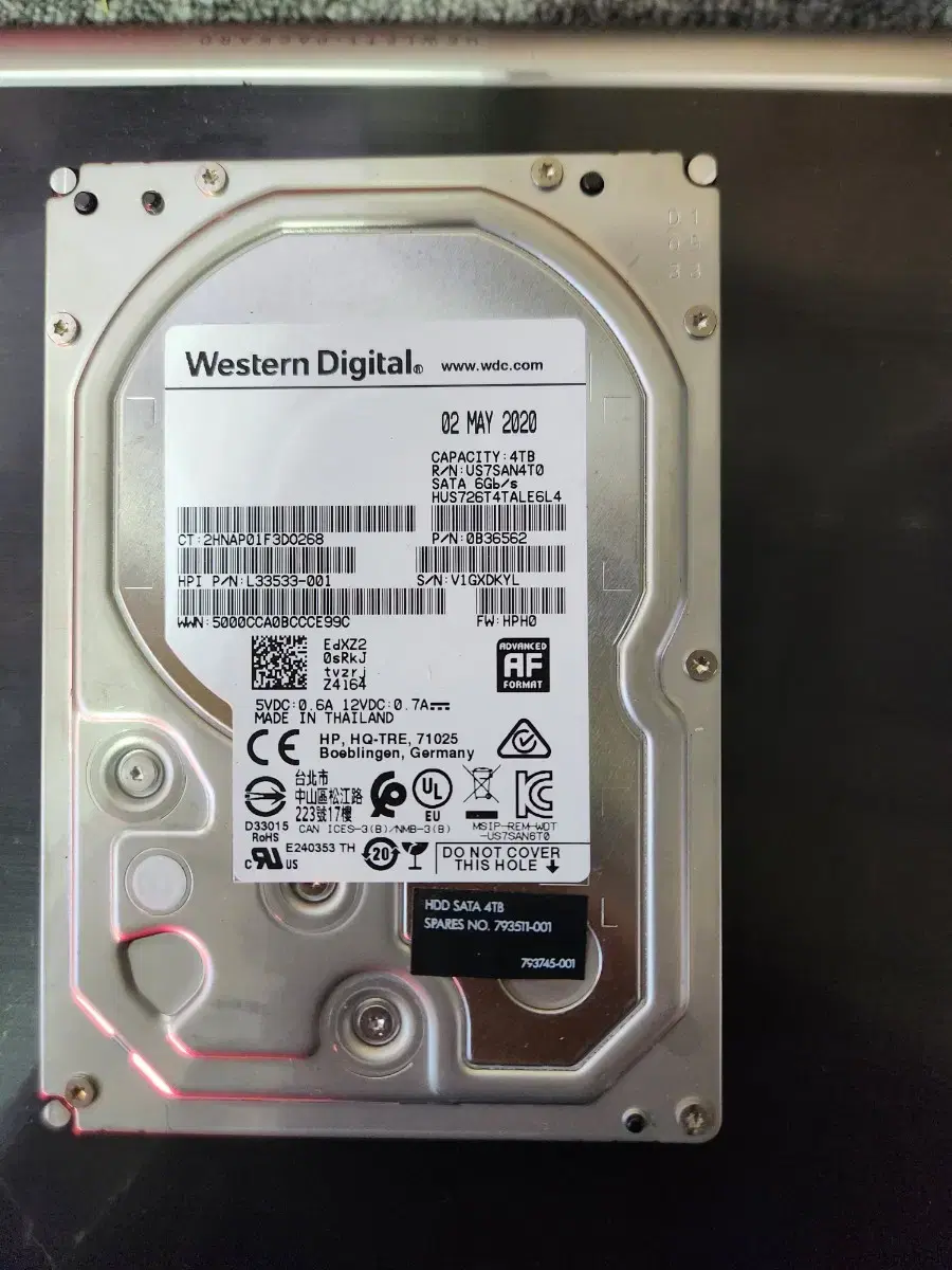 WD 3.5 4TB hdd