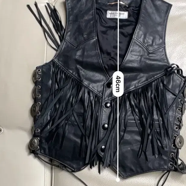 정품 Saint Laurent Fringe Leather Vest 생로랑