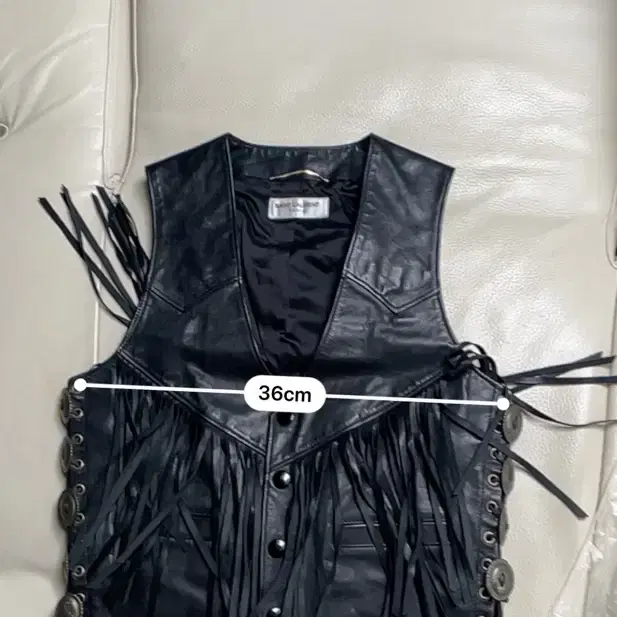 정품 Saint Laurent Fringe Leather Vest 생로랑