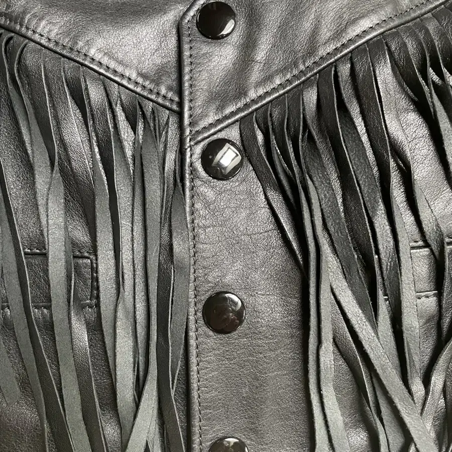 정품 Saint Laurent Fringe Leather Vest 생로랑